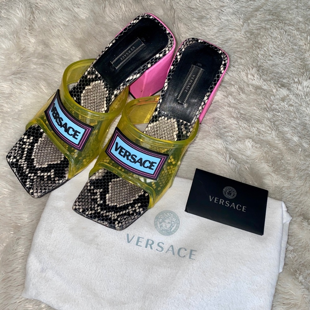 Versace Logo Transparent Mule